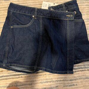 Zara Women's Navy and Blue Skirt